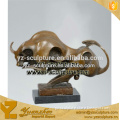 cast bronze abstract animal sculpture of bull for home decoration